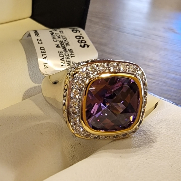 Cocktail RING (8) CZ / sterling - Picture 3 of 5